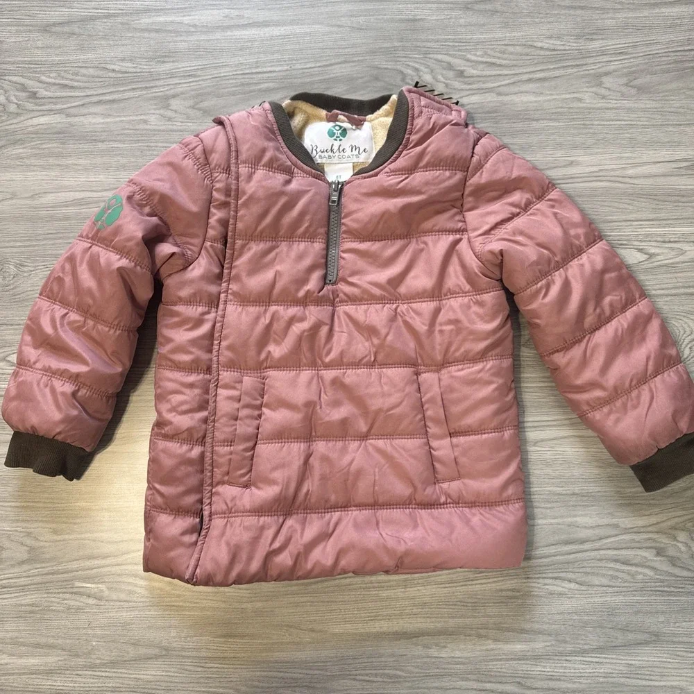 Buckle Me Baby Girls Pink 4T Car Seat Safety Coat